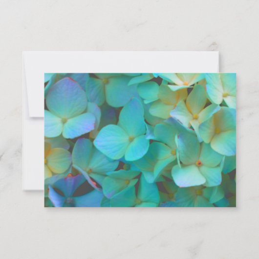 Aquamarin-blaugelbe Hydrangeas-Blume Save The Date (Rückseite)