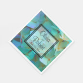 Aquamarin-blaugelbe Hydrangeas-Blume Serviette (Ecke)