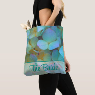 Aquamarin-blaugelbe Hydrangeas-Blume Tasche