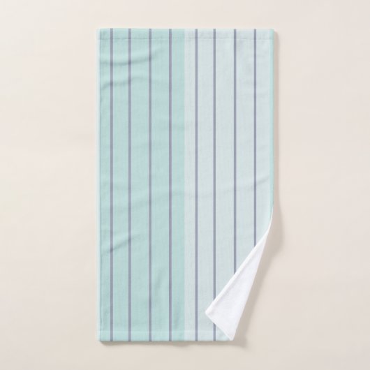 Aquamarin-blaugraue Streifen Badhandtuch Set (Handtuch)