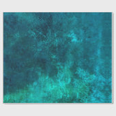 aquamarin blaugrüne, tief gesättigte rustikale Tex Geschenkpapier (Flach)