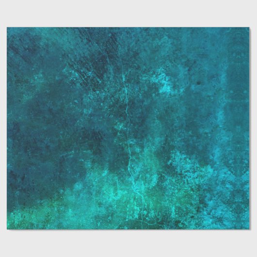 aquamarin blaugrüne, tief gesättigte rustikale Tex Geschenkpapier (Flach)
