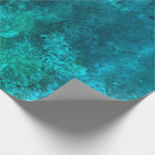 aquamarin blaugrüne, tief gesättigte rustikale Tex Geschenkpapier (Ecke)