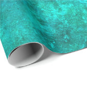aquamarin blaugrüne, tief gesättigte rustikale Tex Geschenkpapier (Rolleneckpunkt)