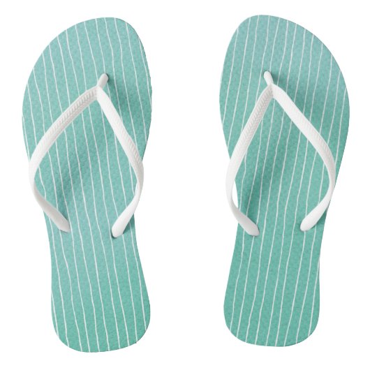 Aquamarin blaugrüne Wasserfarbe mit weißen Streife Badesandalen (Fußbett)