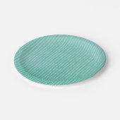 Aquamarin blaugrüne Wasserfarbe mit weißen Streife Pappteller (Schrägansicht)