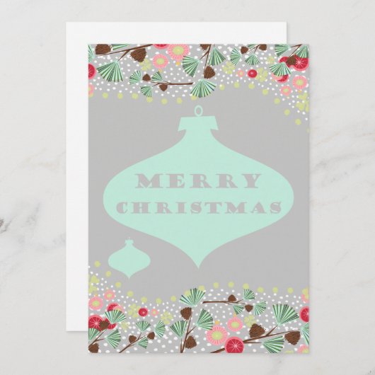 aquamarin bleibende Prüfkarte Feiertagskarte (Vorne/Hinten)