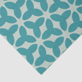 Aquamarin Blossom Symmetry Pastel Seidenpapier (Detail)