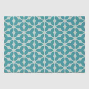 Aquamarin Blossom Symmetry Pastel Seidenpapier