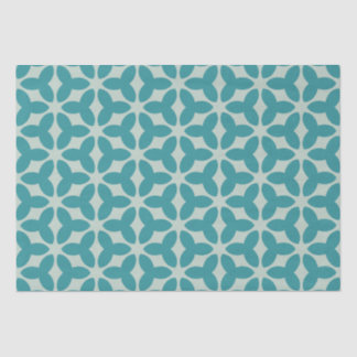 Aquamarin Blossom Symmetry Pastel Seidenpapier