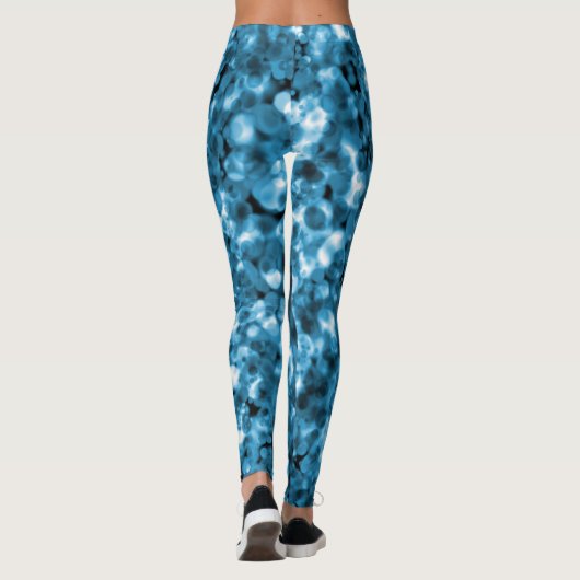 Aquamarin Blue Abstrakt Bubble Leggings (Rückseite)
