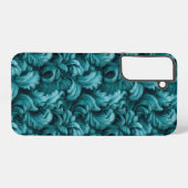 Aquamarin Blue Abstrakt Elegante Samsung Galaxy Hülle (Rückseite (Horizontal))
