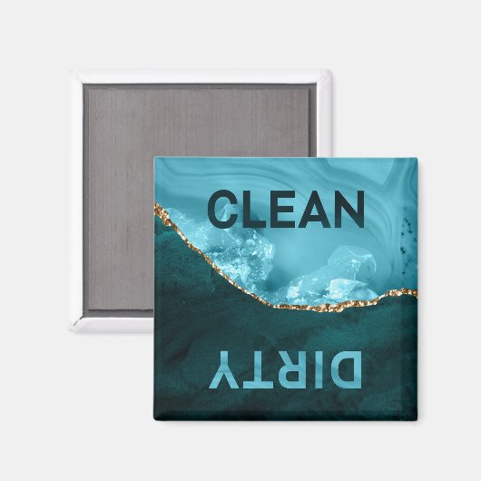 Aquamarin Blue Agate Clean Geschirrspüler Magnet (Vorderseite/Rückseite)