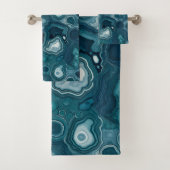 Aquamarin Blue Agate Stone Badhandtuch Set (Insitu)