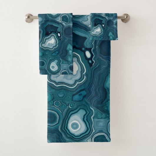 Aquamarin Blue Agate Stone Badhandtuch Set (Insitu)