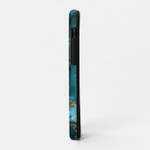 Aquamarin Blue and Gold Glitzer Agate Case-Mate iPhone Hülle (Hinten/Links)