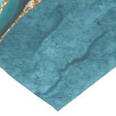 Aquamarin Blue and Gold Glitzer Agate Mittelgroßer Tischläufer (Ecke)