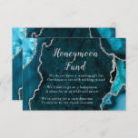 Aquamarin Blue and Silver Agate Honeymoon Fund Begleitkarte<br><div class="desc">Diese elegante und glamouröse Hochzeitsflitterwochen-Fondskarte besticht durch einen aquamarinen Marmorhintergrund mit Imitaten,  die auf silbernen Glitzer-Akzenten basieren. Der Text kombiniert handgeschriebene Skripte mit modernen serifenlosen Schriftart für ein elegantes und raffiniertes Aussehen. Dies ist perfekt für Herbst- und Winterhochzeiten.</div>