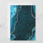 Aquamarin-Blue-and-Silver-Agate-Marbella-Engagemen Einladung (Rückseite)
