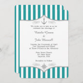 Aquamarin Blue Aqua Gray Einladung zur Hochzeit (Vorne/Hinten)