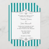 Aquamarin Blue Aqua Gray Einladung zur Hochzeit (Vorne/Hinten)