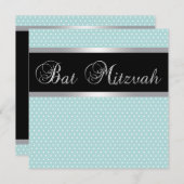 Aquamarin Blue Bat Mitzvah Einladungen (Vorne/Hinten)
