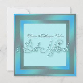 Aquamarin Blue Bat Mitzvah Einladungen
