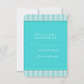 Aquamarin Blue Bat Mitzvah UAWG RSVP Karte (Rückseite)