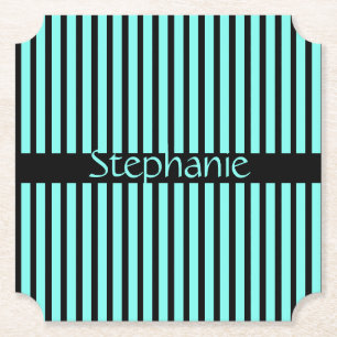 Aquamarin Blue Black Baby Dusche Individuelle Name Untersetzer