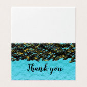 Aquamarin Blue Black Gold Patterns Abstrakt Danke (Außenseite Aufgefaltet)