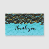 Aquamarin Blue Black Gold Patterns Abstrakt Danke Magnetkarte (Vorderseite)