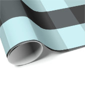 Aquamarin Blue Black Kariert überprüft Geschenkpapier (Rolleneckpunkt)