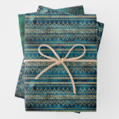 Aquamarin Blue Boho Geschenkpapier Set (Beispiel)