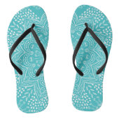 Aquamarin Blue Boho Mandala Badesandalen (Fußbett)