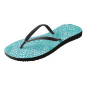 Aquamarin Blue Boho Mandala Badesandalen (Schrägansicht)