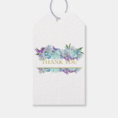 Aquamarin Blue Bouquet Dusche Party Vielen Dank Geschenkanhänger (Vorderseite)