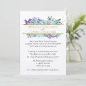 Aquamarin Blue Bouquet Tradition Hochzeitssuite Einladung (Stehend Vorderseite)