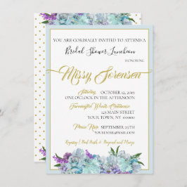 Aquamarin Blue Bouquet Wedding Suite Dusche Party Einladung