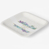 Aquamarin Blue Bouquet Wedding Suite Empfang Party Pappteller (Gewinkelt)