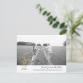 Aquamarin Blue Bouquet Wedding Suite Save the Date Postkarte (Stehend Vorderseite)