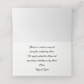 Aquamarin Blue Bouquet Wedding Suite Vielen Dank Platzkarte (Innenseite Aufgefaltet)