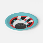 Aquamarin Blue Bowling Button Paper Teller (Schrägansicht)