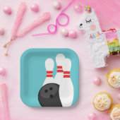 Aquamarin Blue Bowling Party Paper Teller (Party)