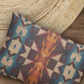 Aquamarin Blue Brown Dark Red Rust Orange Tribal A Kissenbezug