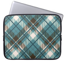 Aquamarin Blue Brown Kariert