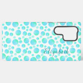 Aquamarin Blue Bubbles Sommer Moderner Individuell Samsung Galaxy Hülle (Rückseite (Horizontal))