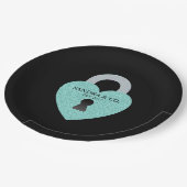 Aquamarin Blue Celebration Geburtstagsdusche Tiara Pappteller (Schrägansicht)