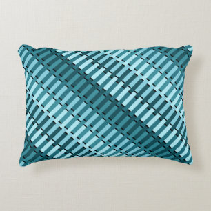 Aquamarin Blue Contemporary Abstrakt Stripe Muster Dekokissen