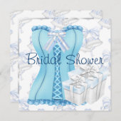 Aquamarin Blue Corset Bridal Dusche Einladungen (Vorne/Hinten)