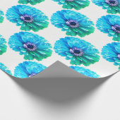 Aquamarin Blue Daisy Geschenkpapier (Ecke)